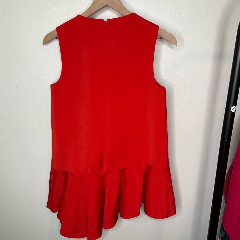 Tibi Stretch Faille Asymmetrical Ruffle Tunic Top - Picture 3 of 8